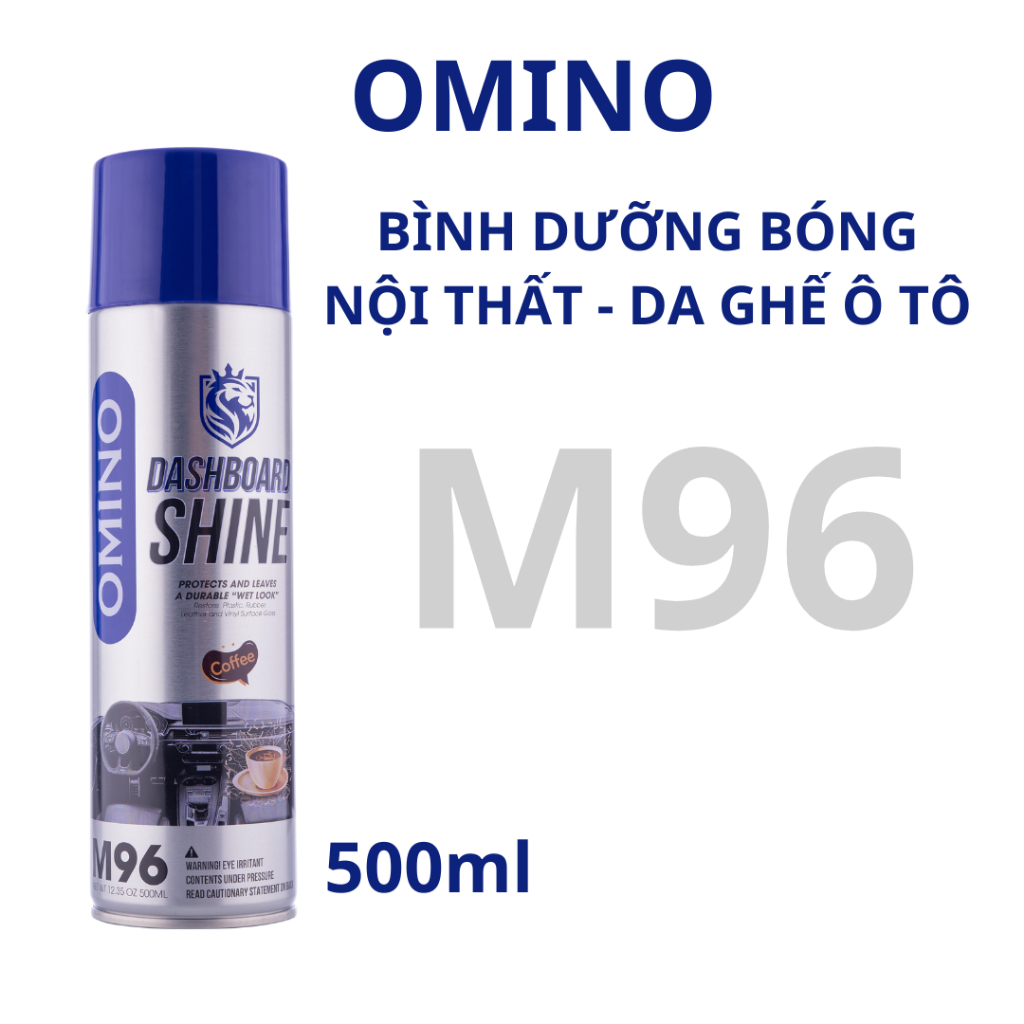 Combo Tiện Lợi Omino Xịt Tẩy Đa Năng Dạng Bọt M002 650ml & Xịt Dưỡng Bóng Nội Thất Cafe M96 500ml - Chính Hãng Omino VN