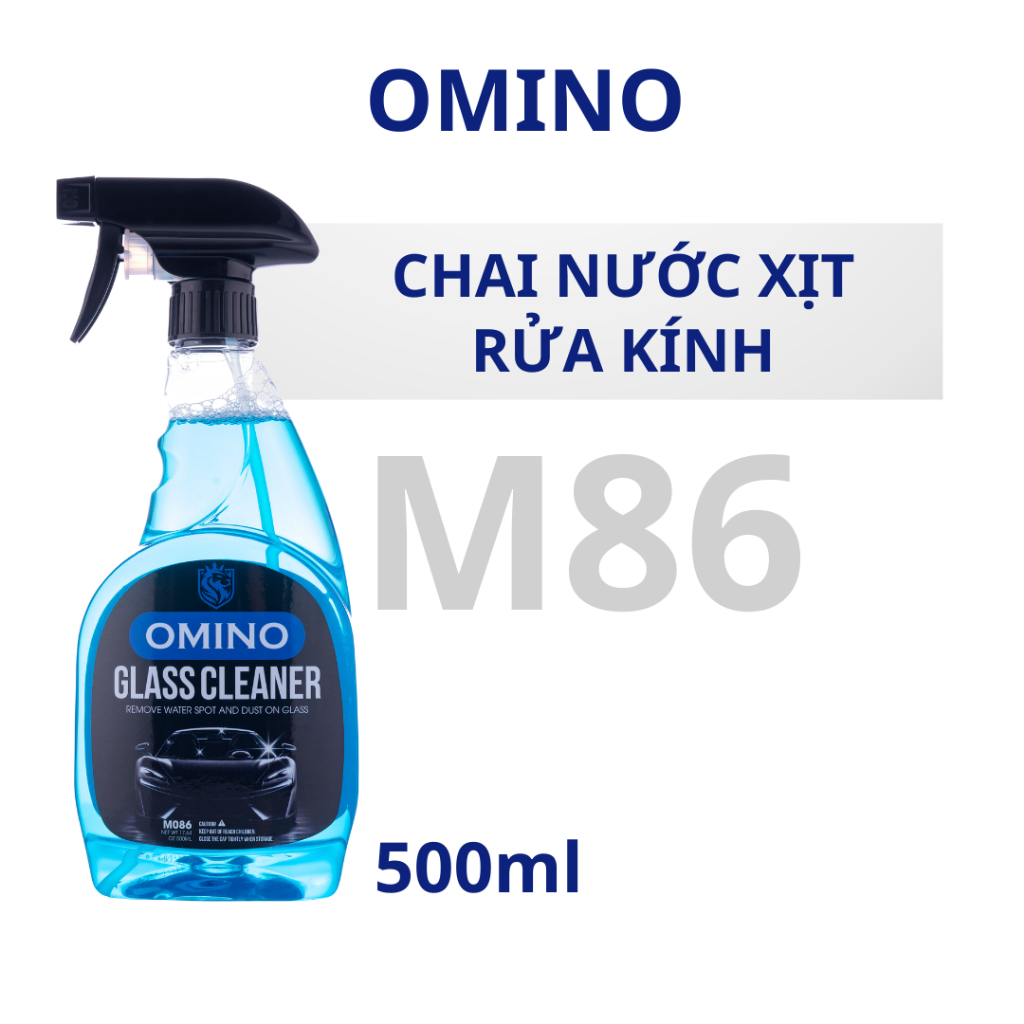 Combo Mới Mẻ Omino Xịt Tẩy Nhựa Đường M12 450ml & Nước Rửa Kính M86 500ml Chính Hãng Omino Vietnam